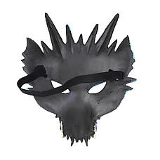 Чорна маска дракона RESTEQ з поліуретанової піни, універсальна маска Dragon для дорослих і дітей, фото 4