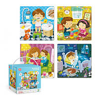 Гр Пазли 4 в 1 "Мій день" 300130 "Dodo", 4в1, в коробці