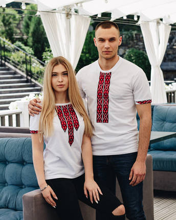 Футболка вишиванка жіноча біла з червоним Фортуна, фото 4