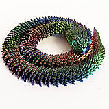 Іграшка Змія 3D реалістична, 60 см, пластик/Гнучка іграшка змія/ Рухлива іграшка-антистрес 3д, фото 2