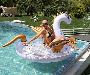 Надувний круг "Єдиноріг" Надувний матрац Пегас із золотими крилами