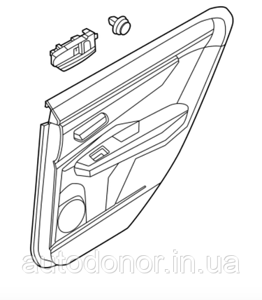 Картв двері задні ліва чорна Nissan Ariya (22-) 82901-5MP2A, фото 1