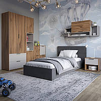 Гарнітур в спальню LION Краш Дуб ліворно/Кашемір з 6 елементів (LION-044203)