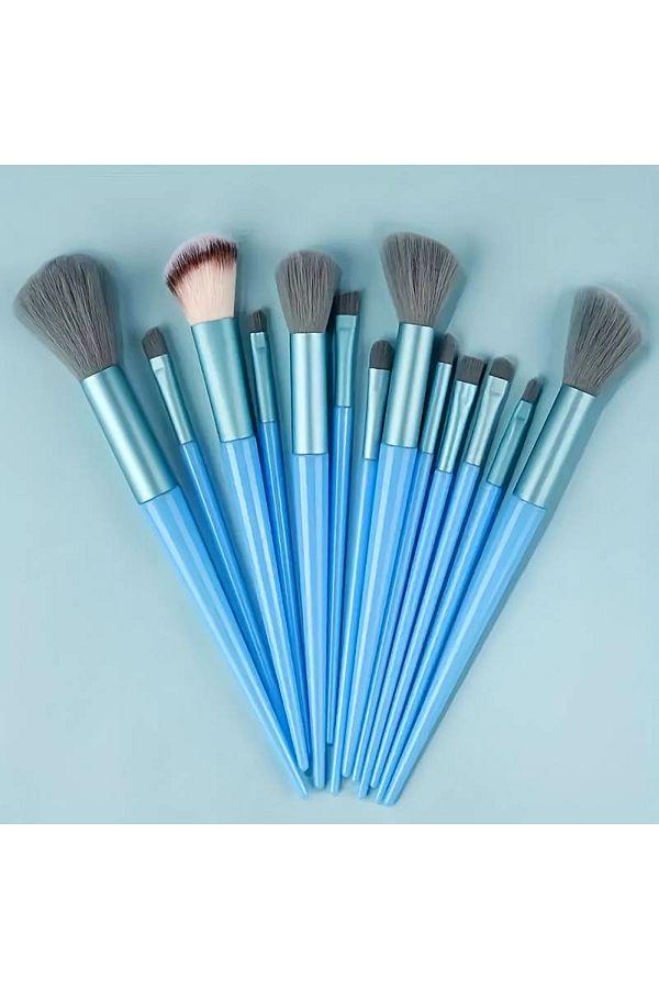 Набір пензлів для макіяжу MakeUp 13 шт., Голубий