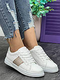 Кросівки кеди білі жіночі екошкіряні, фото 2
