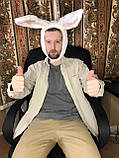 Шапка кролика RESTEQ біла. Шапка вуха кролика. Rabbit Hat. Шапка заєць. Шапка з вухами зайця. Звірошапка, фото 6
