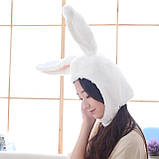 Шапка кролика RESTEQ біла. Шапка вуха кролика. Rabbit Hat. Шапка заєць. Шапка з вухами зайця. Звірошапка, фото 5