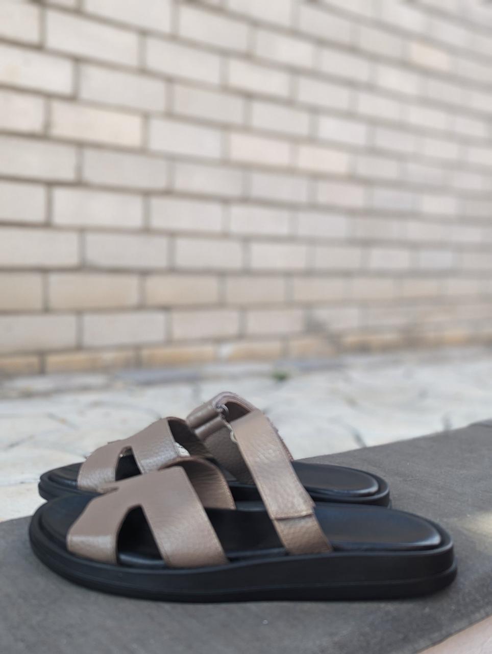 STTOPA Розміри 42,43,44. Шльопанці великих розмірів шкіряні. 438-4045 Коричневі, фото 1