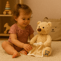 Знижка!!! Інтерактивна іграшка "Веселі хованки" — бежевий ведмедик, 27 см, з українськими фразами (1), фото 10