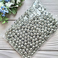 Бусини срібні 8 мм. Вага паковання 100 г приблизно 400 шт.