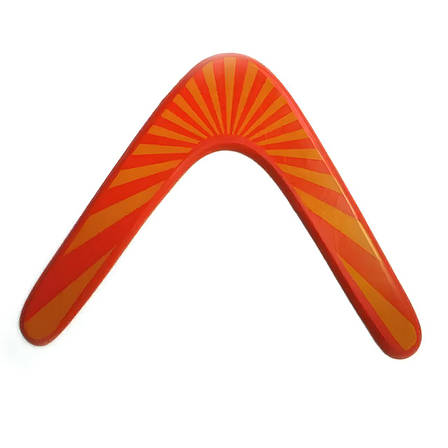 Дерев'яний бумеранг. Бумеранг із липи. Помаранчевий бумеранг. Wooden boomerang, фото 1