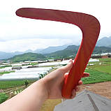 Дерев'яний бумеранг. Бумеранг із липи. Помаранчевий бумеранг. Wooden boomerang, фото 5