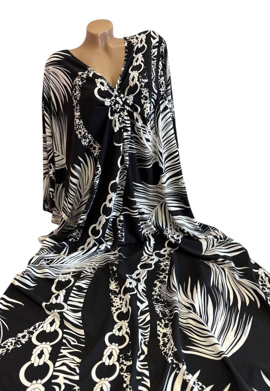 Туніка жіноча літня довга оверсайз чорний, фото 1