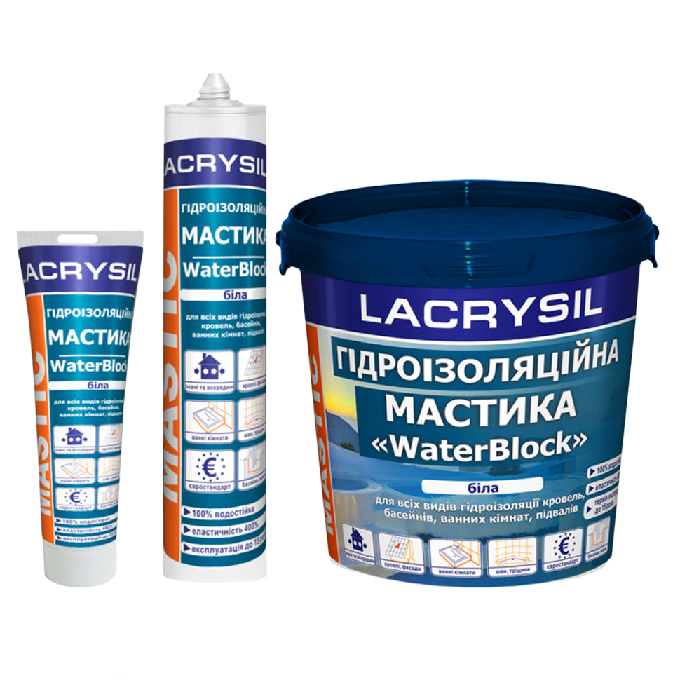LACRYSILГідроізоляційна мастика акрилова, супереластична (6 кг)