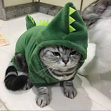 Одяг для кота динозавр RESTEQ розмір L, костюм динозавра для котів, костюм для тварин, одяг для вихованців, фото 4