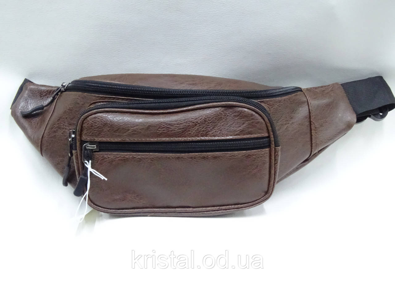 Чоловіча шкіряна сумка-бананка на пояс гуртом 18*15 см. серії "Bag Fon`s" №08113, фото 1