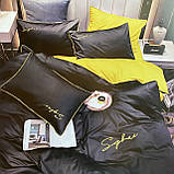 Плуторна сатинова постільна білизна високої якості, розмір півтораспальний, фото 4