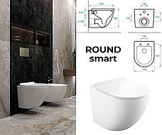 Комплект 5в1: інсталяція Koller Pool + безобідковий унітаз Round Smart білий, змив TORNADO + клавіша на вибір, фото 5