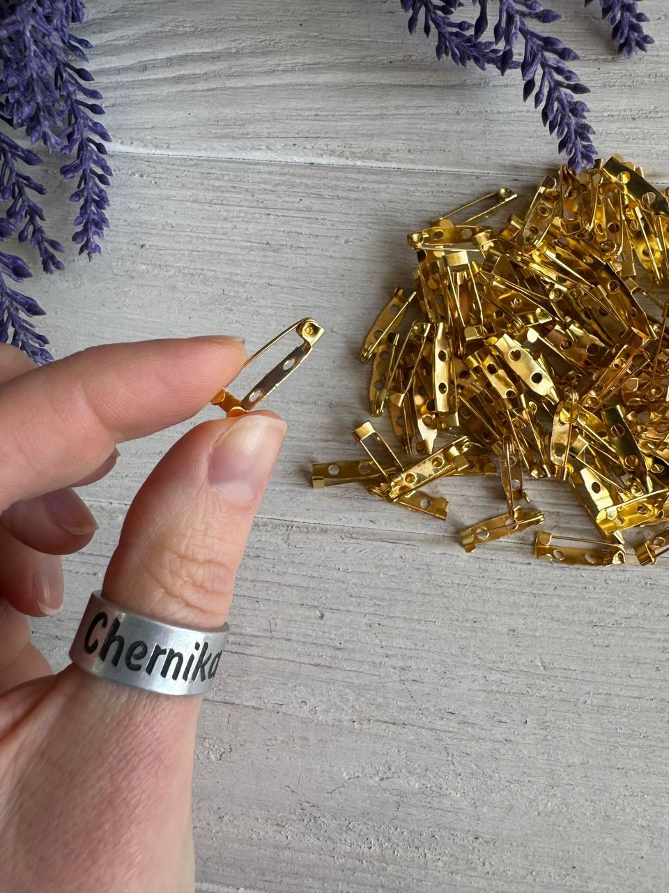 Основа для брошки 2 см, золото 50 шт