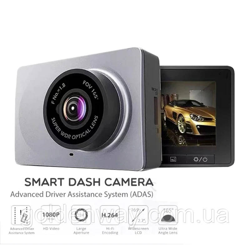 Автомобільний відеореєстратор Xiaomi YI Smart Dash Full HD 1080P 60 fps WiFi ADAS кут 165 градусів