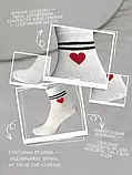 Набір жіночих шкарпеток коротких бавовняних Лео strip heart 36-40 12 пар Білий, фото 5