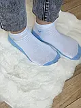 Набір жіночих шкарпеток коротких бавовняних Лео blue heart 36-40 12 пар Білий/блакитний, фото 5