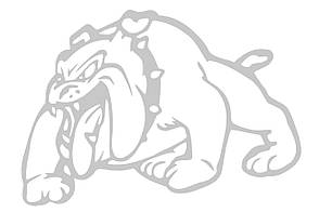 Наклейка декор DOG (13x10см, біла, ліва) (#HQ007WL)