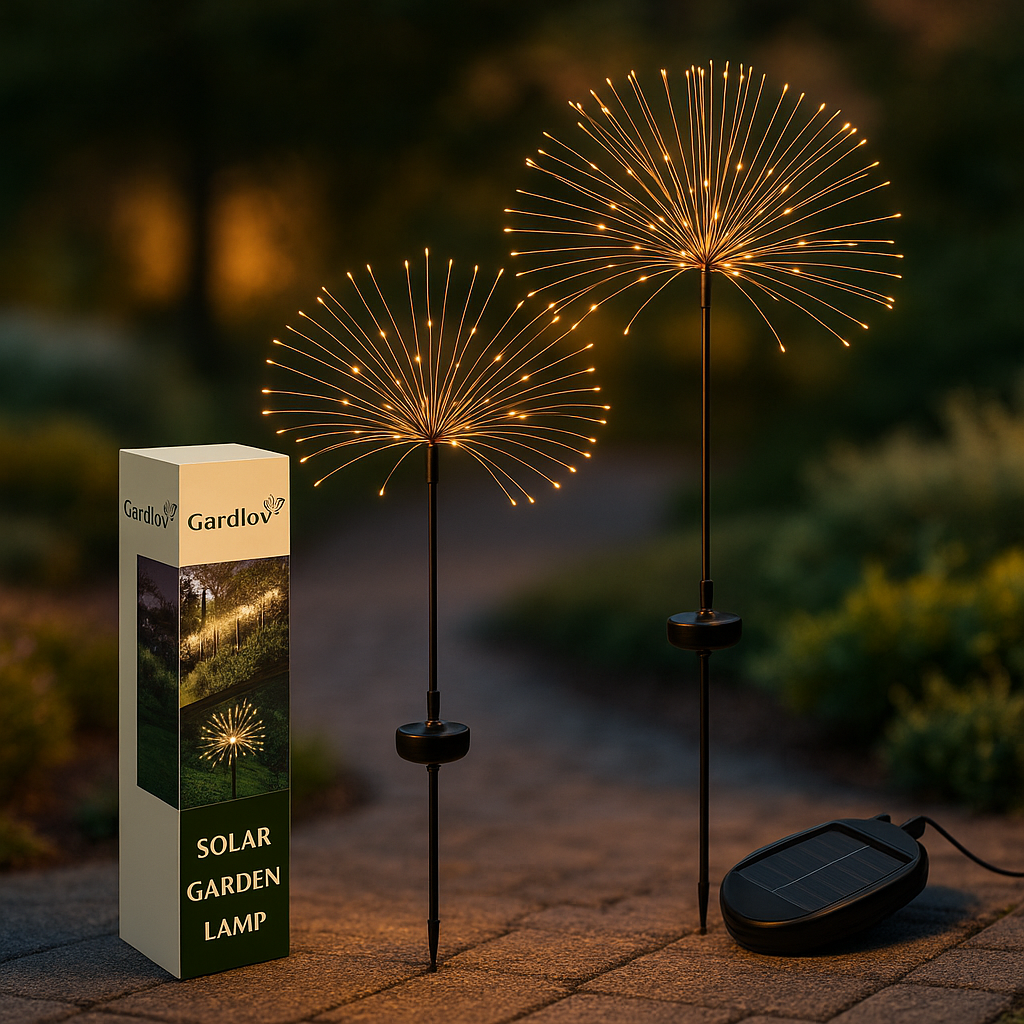 Садовий світильник на сонячній батареї - кульбаби Gardlov 25477 з датчиком світла комплект 2шт - фото 1 - id-p2611255353