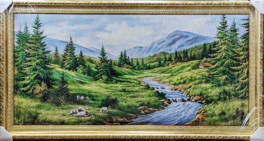 Картина гобелен "Гірська річка" 60*120см