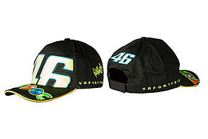Бейсболка 46 VALENTINO ROSSI (чорна, 100% бавовна)