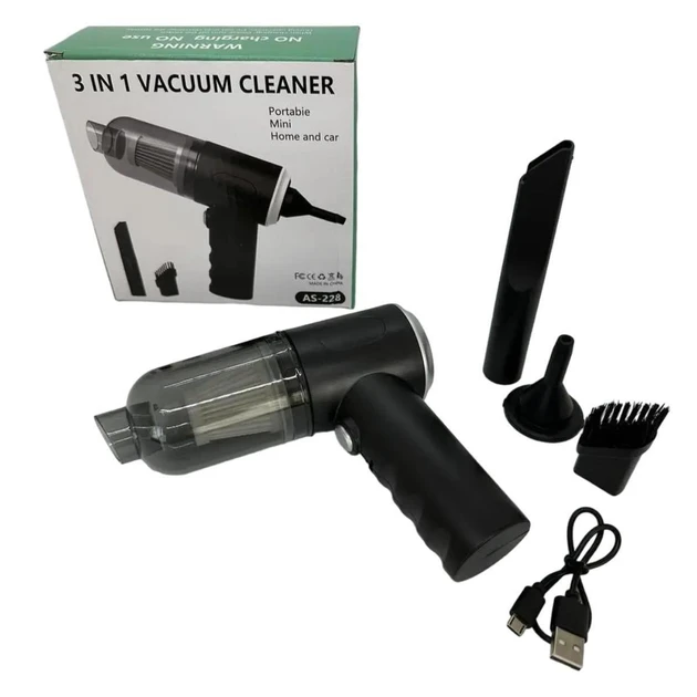 Автомобільний портативний бездротовий пилосос 3 in 1 Vacuum Cleaner USB ручний акумуляторний