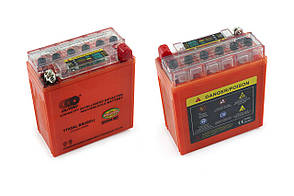 Акумулятор 12V 5А гелевий (високий) (119x60x128, помаранчевий, з індикатором заряду)