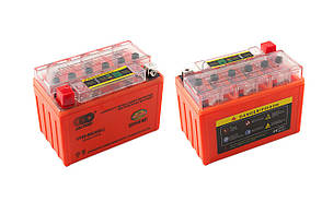 Акумулятор 12V 9А гелевий (151x86x106, помаранчевий, з індикатором заряду)