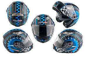 Шолом трансформер (size:ХL, синьо-чорний + сонцезахисні окуляри)