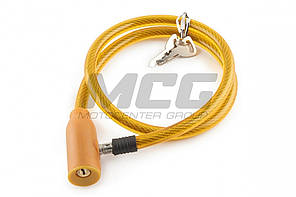 Замок на колесо (трос) (з ключем) (жовті)