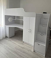 Ліжко горище для Вашої дитини чи підлітка від 5 років до 20 років Еколь колір білий