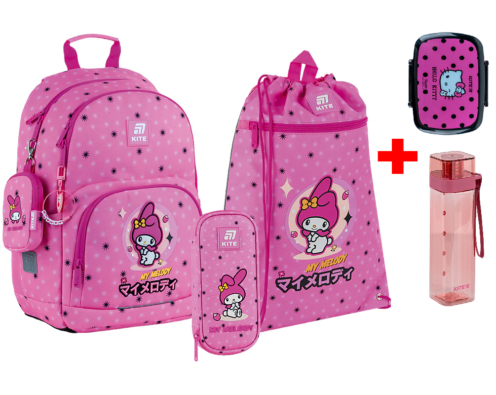 Шкільний набір Kite Education My Melody SET_HK25-585M-2 (рюкзак, пенал, сумка), фото 1