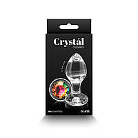 Скляний анальний затор з каменем NS Novelties Crystal Desires M