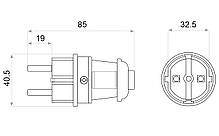 Вилка каучукова стандартна 2Р+PE 16А IP44, АСКО-УКРЕМ (A0250010001), фото 6