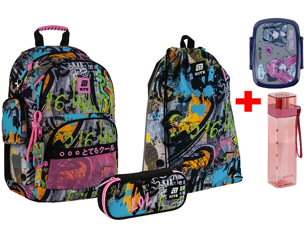 Шкільний набір Kite Education Street Art SET_K25-585M-3 (рюкзак, пенал, сумка)