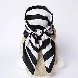 Хустка шовкова "Сандра зебра" чорна 208195