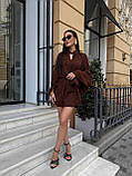 Коричневе вільне легке плаття шовковистого крепу в стилі бохо, фото 5