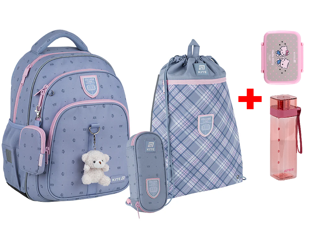 Шкільний набір Kite Education College Line Girl SET_K25-763M-1 (рюкзак, пенал, сумка)