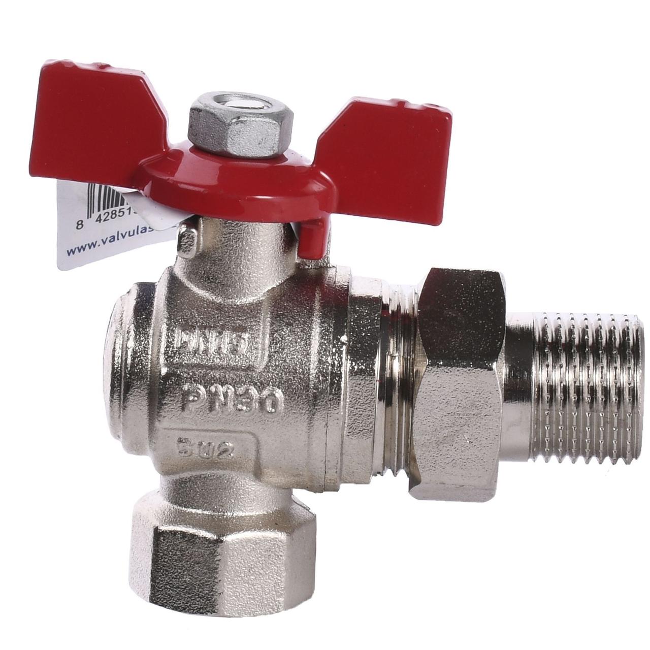 Кран кульовий ARCO 1/2″ SENA 154303 кутовий з американкою (754303), фото 1