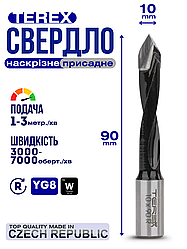 Свердло наскрізне Terex d-10 мм L-90 мм праве обертання