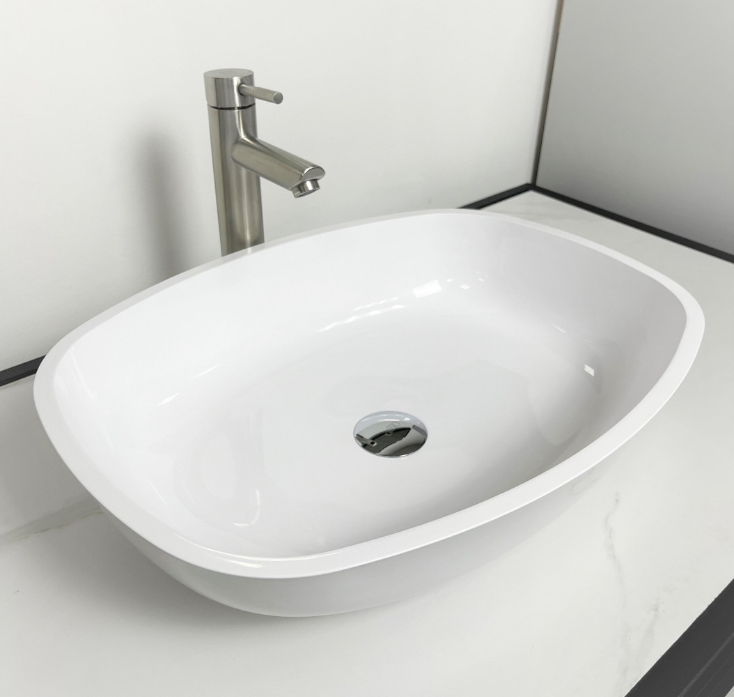 Умивальник зі штучного каменю білий, гарантія 5 років