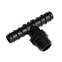 З&apos;єднувач-трійник для трубки 16мм РЗ 1/2″ Bradas