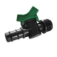 Мінікран лінійний штуцер для трубки 16мм, РЗ 1/2″ Bradas