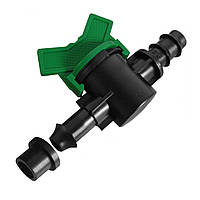 Старт-конектор з мінікраном, з прокладкою / штуцер для трубки 16мм Bradas