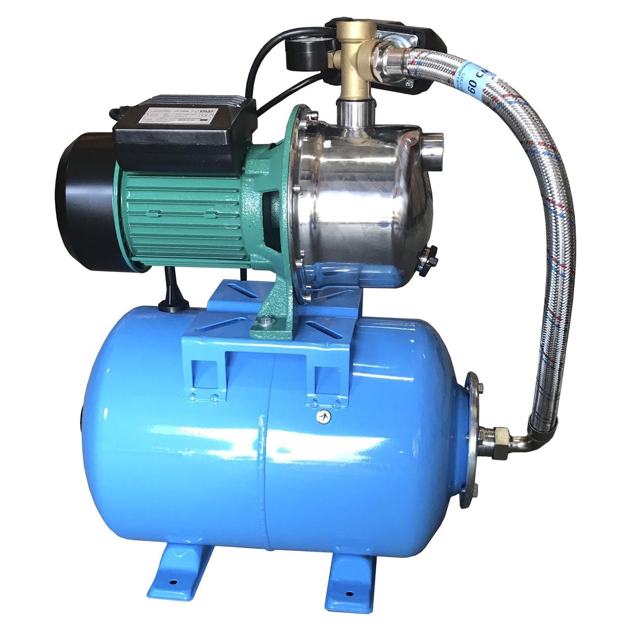 Насосна станція VOLKS pumpe JY1000-24 1,1кВт нержавійка (складена) на гребінці, фото 1